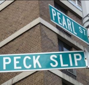 Peck Slip Street Sign MFM Contracting Corp Projects around New York City